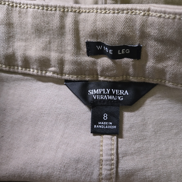 Simply Vera Vera Wang Sailor-Style Stretch Denim Wide Leg Crop Pants - Size 8 - Picture 5 of 9